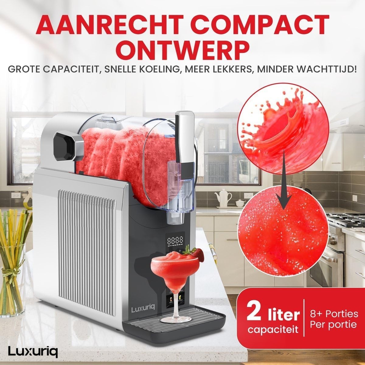 Professional Slush Machine 2L Frozen Drink Maker Self Cleaning 7 Modes