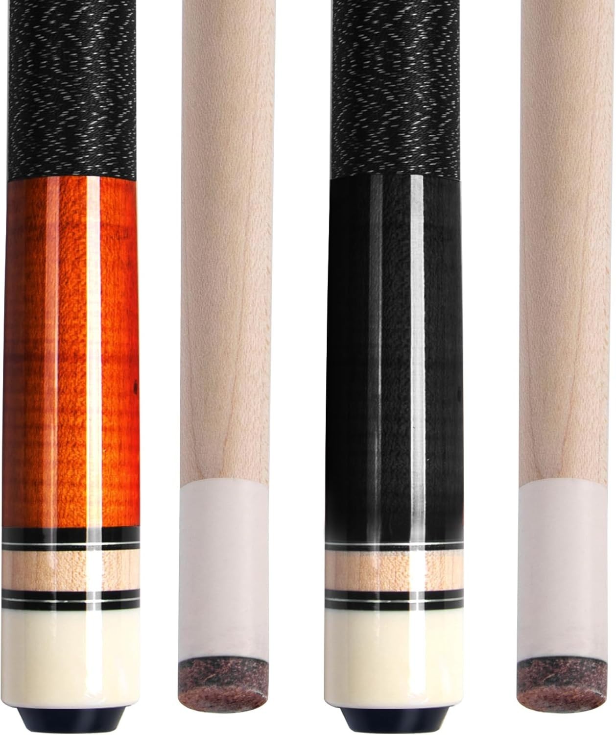 58in Pool Cue Set 2 Sticks 13mm Tip Canadian Maple 20–21oz Linen