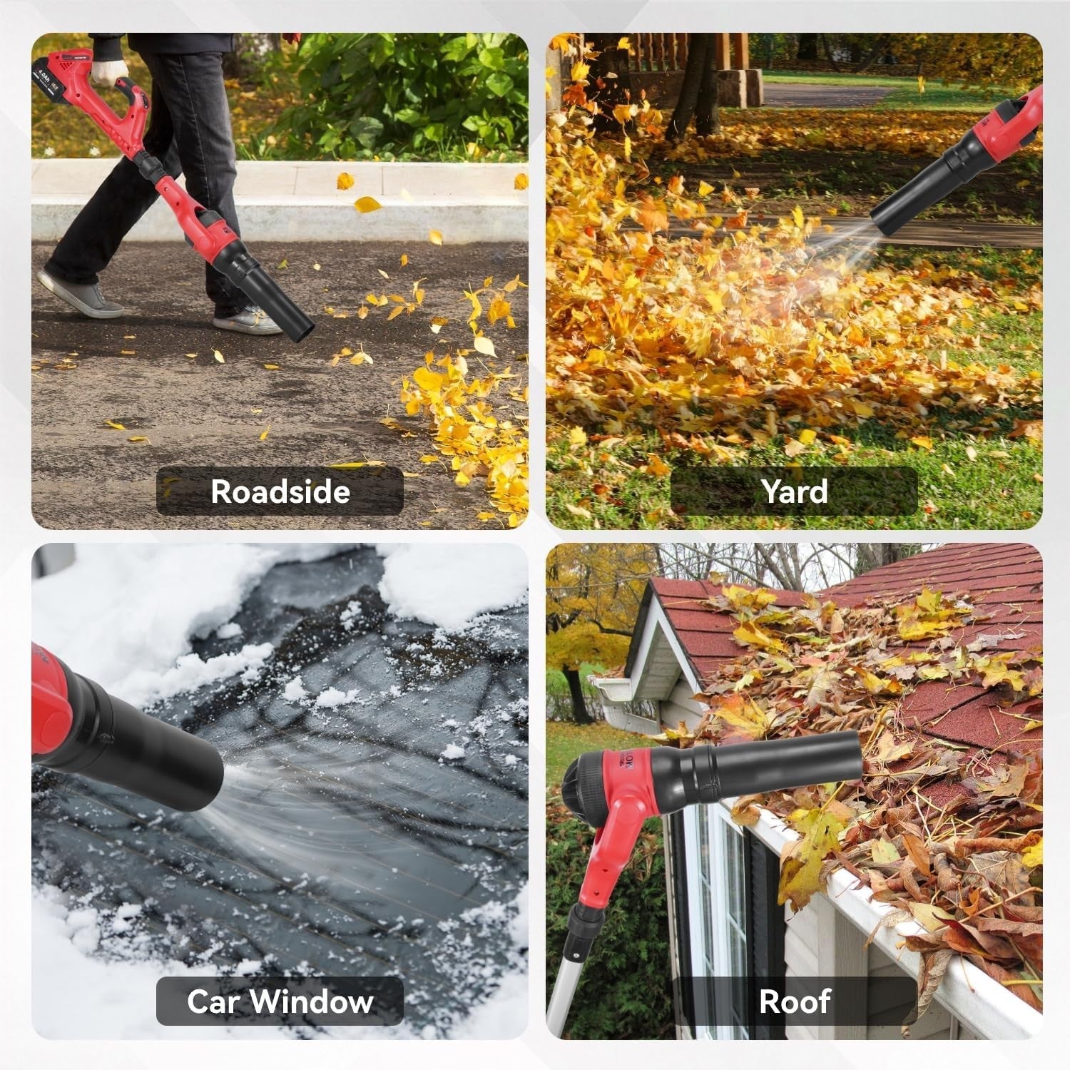 Cordless Gutter Leaf Blower 18V Brushless Long Reach 124MPH Cleaning Tool