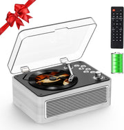 Retro Bluetooth CD Player FM Radio USB AUX HiFi Speakers Poplar