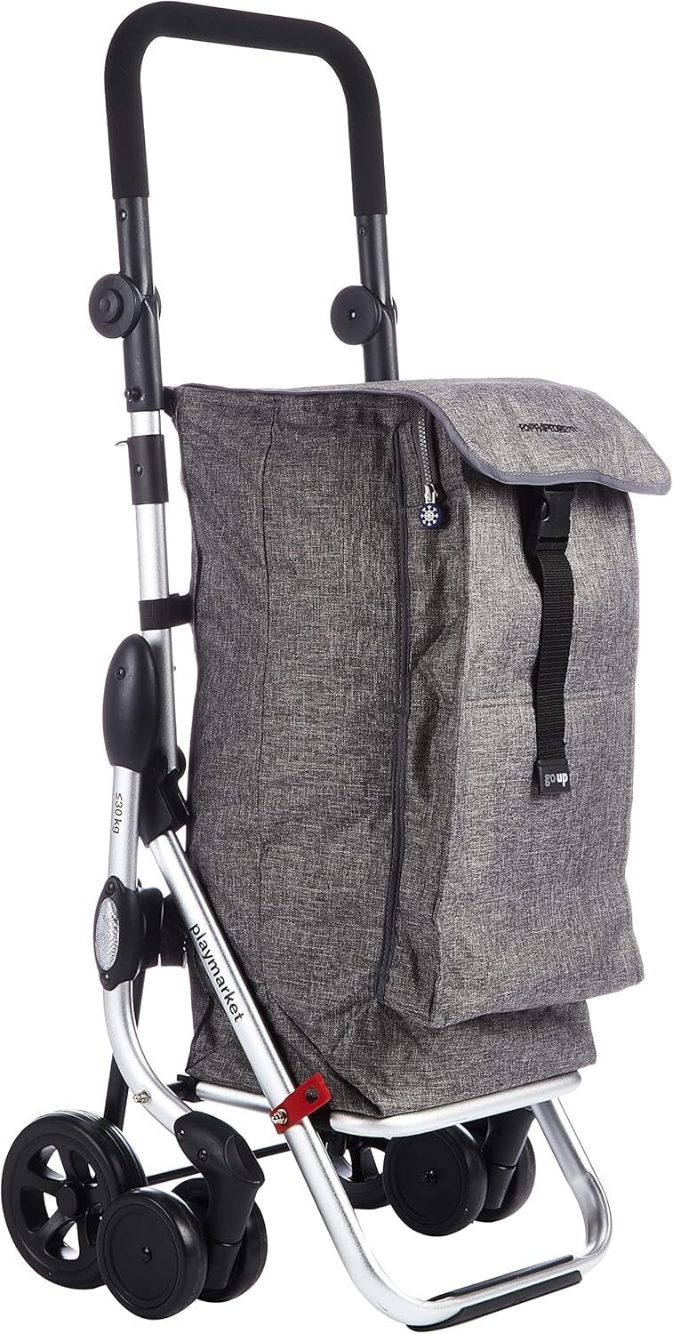 Foppapedretti Go Up Shopping Trolley Grey Sturdy Durable Fabric & Metal