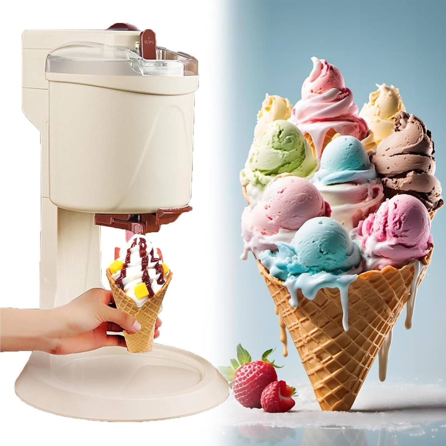 2L Electric Ice Cream Maker Machine Fast Churn Easy Clean Home Desserts