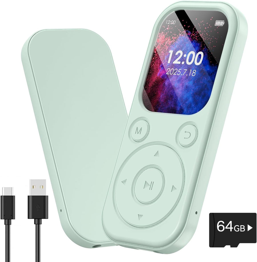 64GB Bluetooth MP3 Player Green 2.01" HD Screen FM Radio