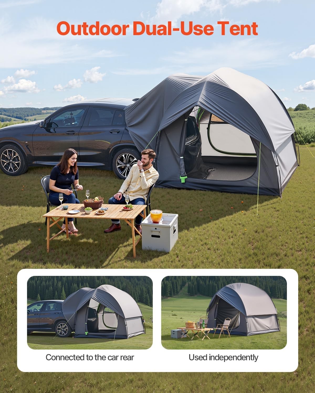 SUV Camping Tent Waterproof 8x8ft Car Tailgate Awning Shelter