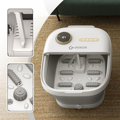 Luxury Heated Foot Spa Massager with Bubbles Lights Timer Large Size