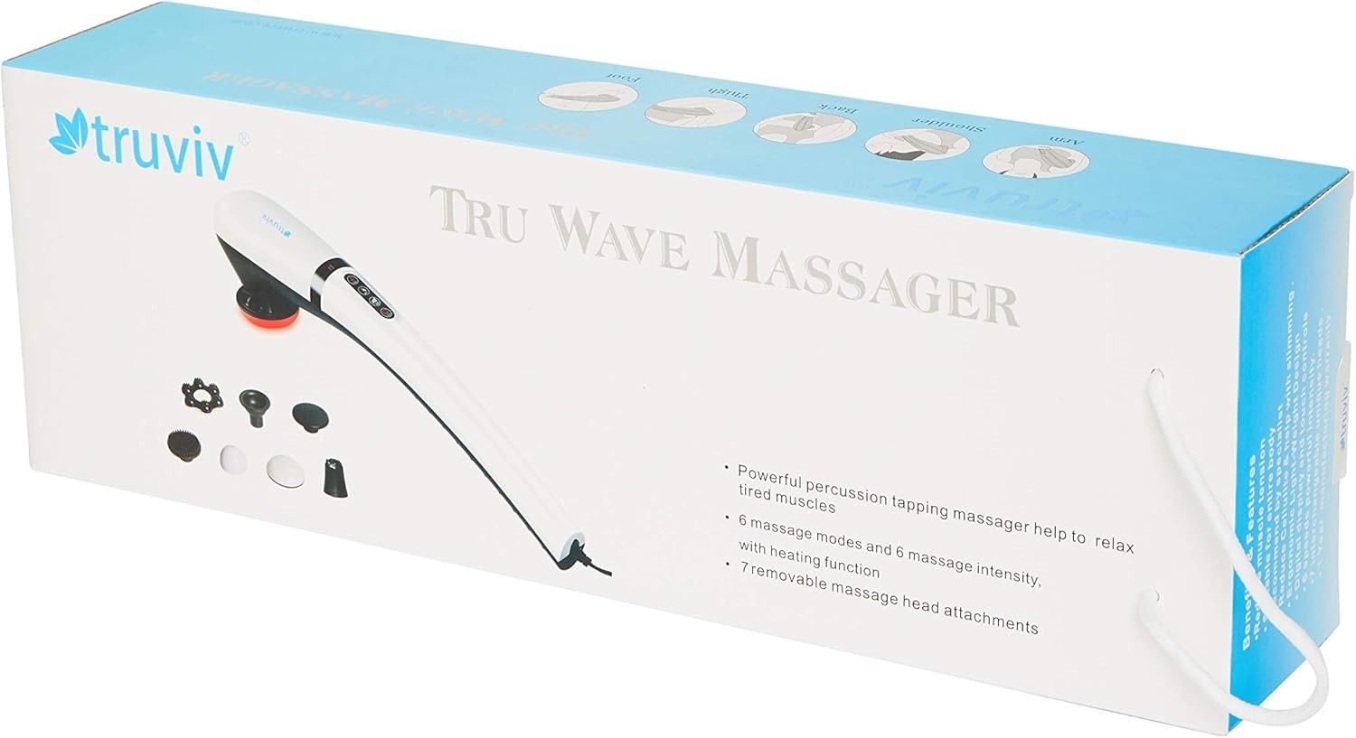 Handheld Deep Tissue Percussion Massager with Heat for Neck, Back & Full Body