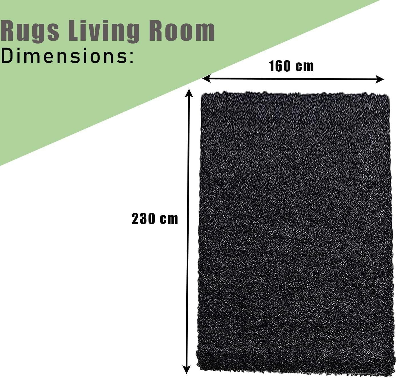Extra Large Shaggy Area Rug 160x230cm Thick Soft High Pile Carpet