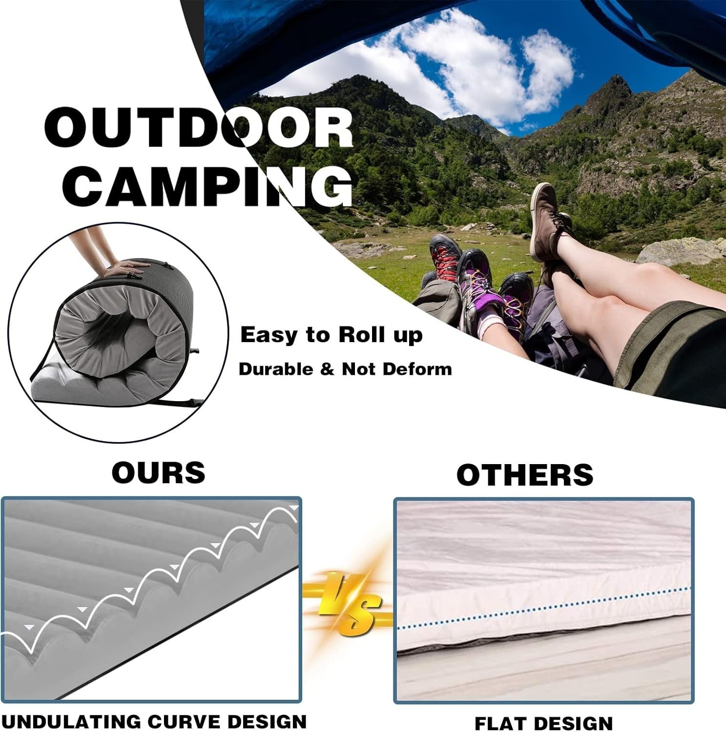 Roll Up Floor Mattress Small Double 10cm Foam Guest Travel Bed Tent