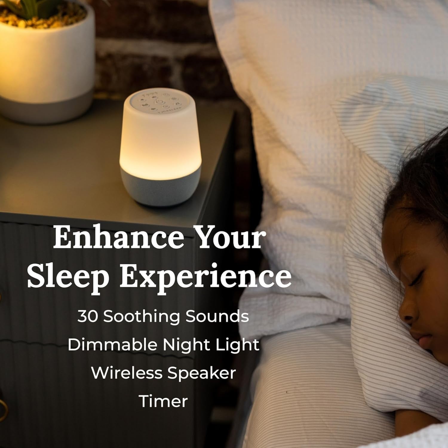 White Noise Machine with Night Light & Bluetooth Speaker – Sleep Therapy
