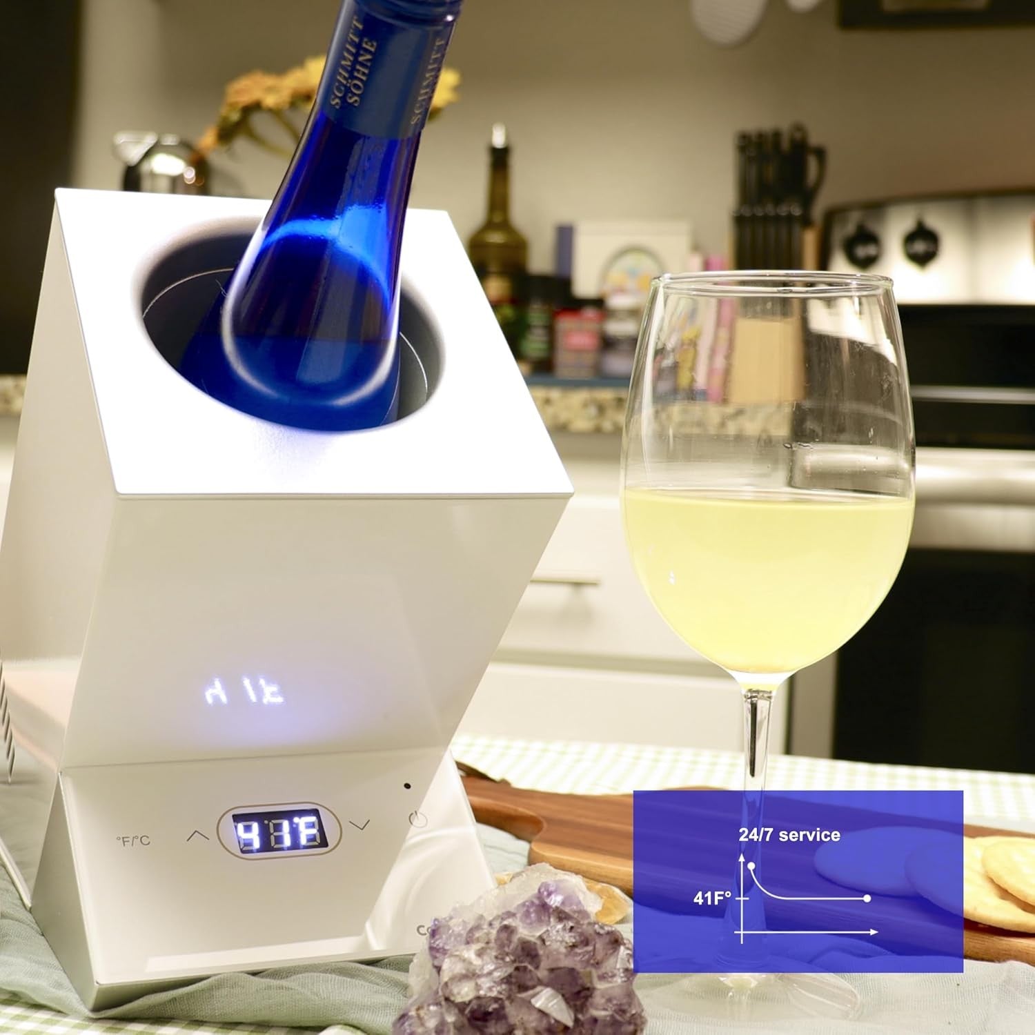 Electric Wine Chiller Single Bottle Silent Ice-Free Cooler 750ml Gift Set