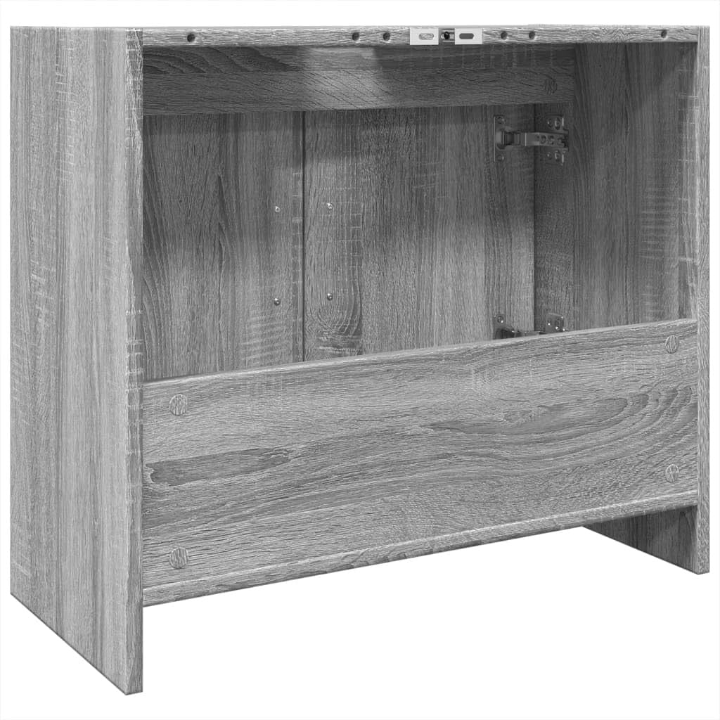 Modern Bathroom Sink Cabinet Grey Sonoma – 2 Door Under Sink Storage Unit 63x55c