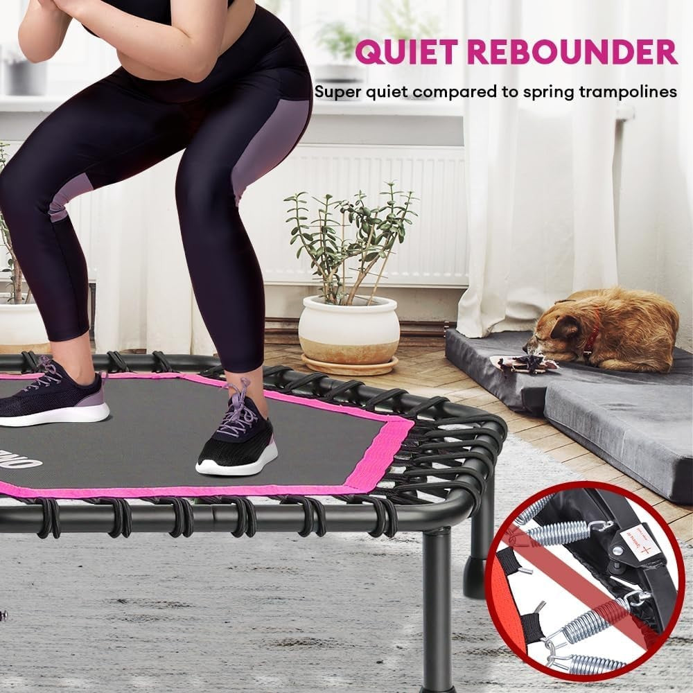 45in Silent Fitness Rebounder Adjustable Handle Indoor Bungee