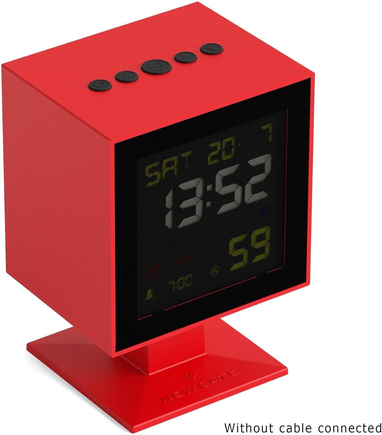 Large Digital Alarm Clock Red Retro Square LCD Desk Bedside Time Display