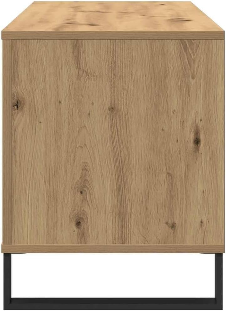 Oak Effect Vinyl Record Cabinet – 5 Shelf LP Storage Unit w/ Iron Legs