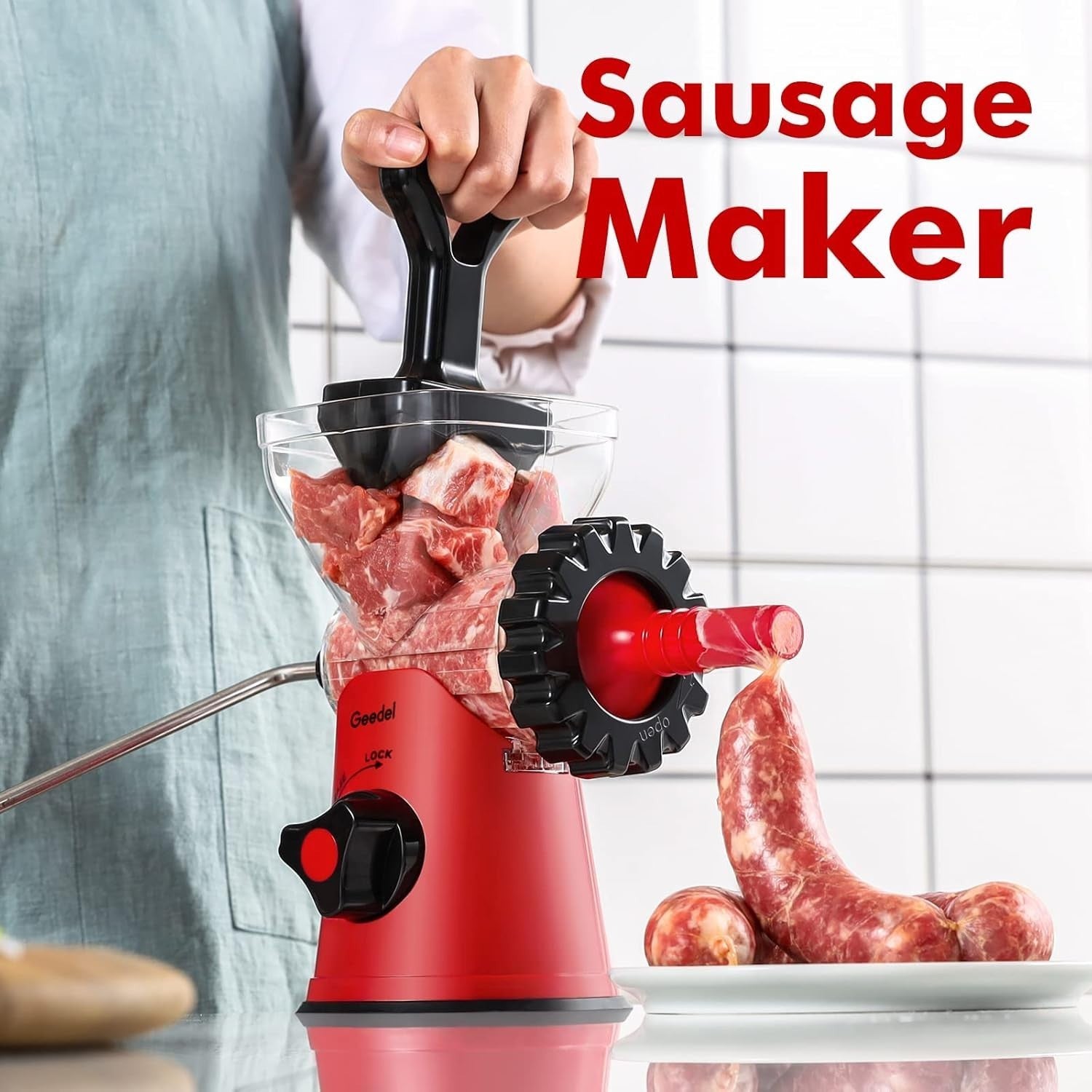 Manual Meat Grinder Sausage Maker Biscuit Press Mincer Suction Base