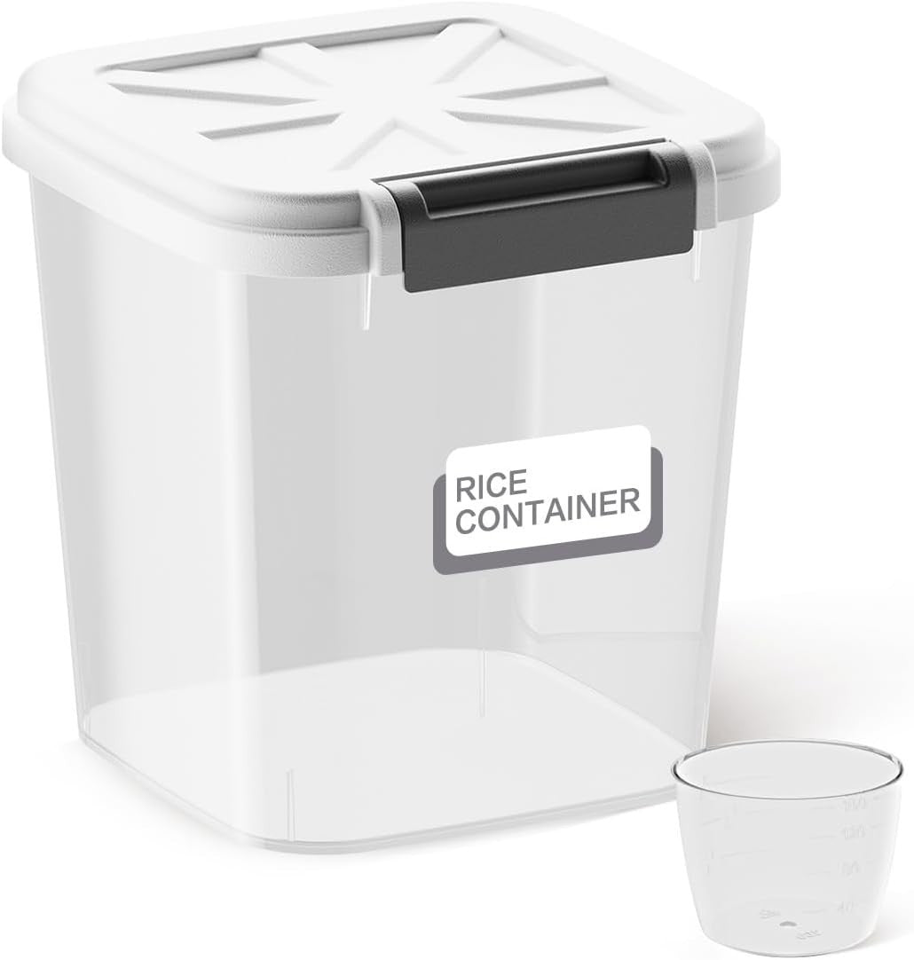 10LBS Flour Container Airtight Rice Dispenser w Cup