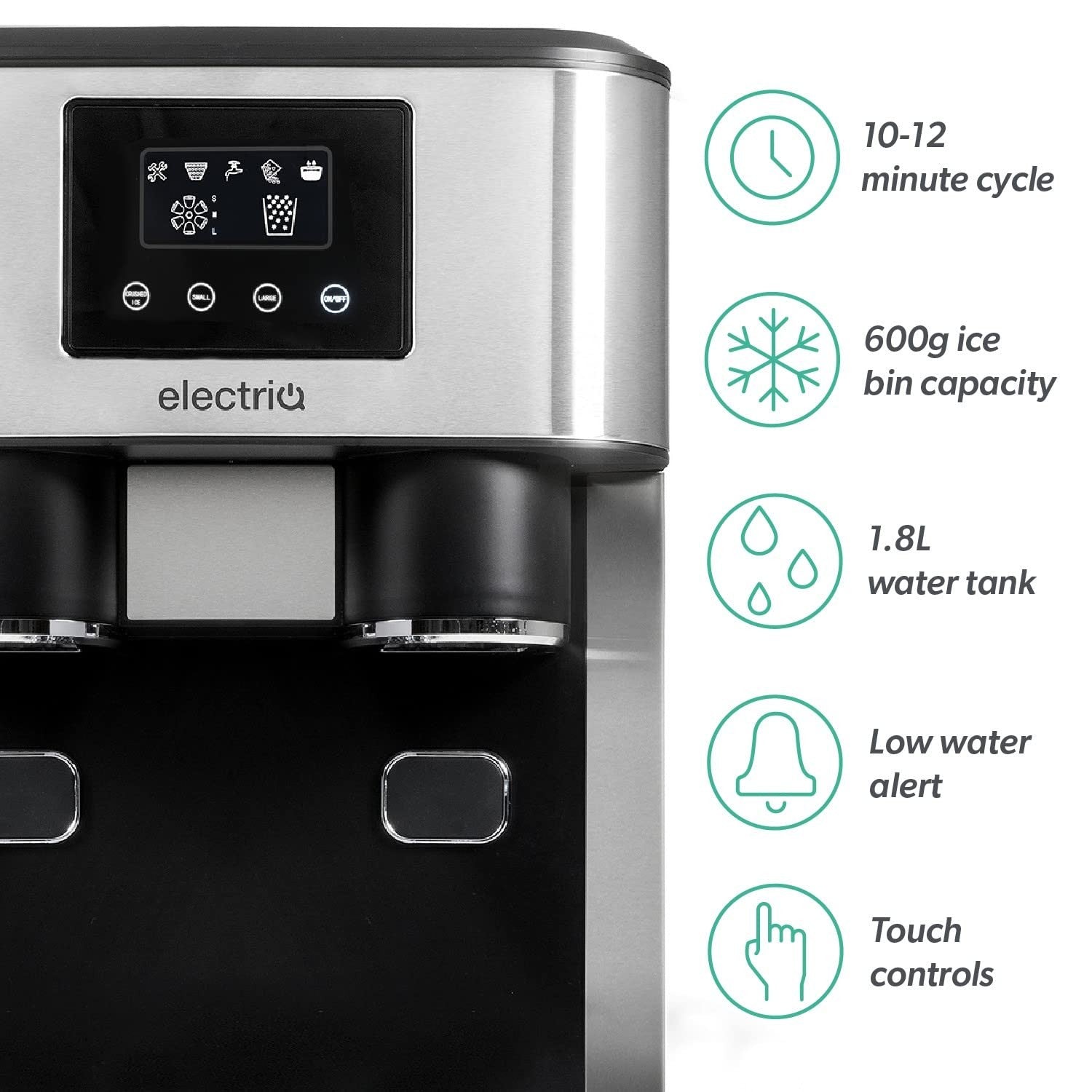 Countertop Ice Maker Ice Crusher Water Dispenser Stainless Steel