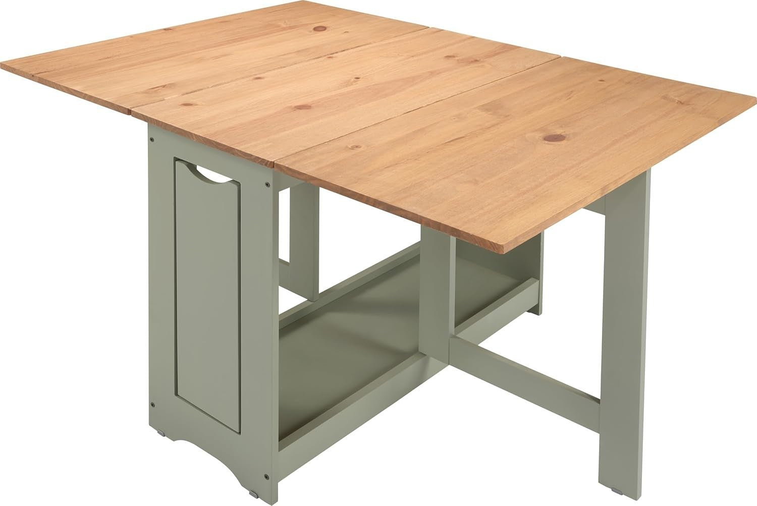 Extendable Butterfly Dining Table Set Green Pine Compact Kitchen Furniture