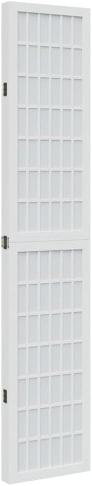 White Wood 4-Panel Room Divider 145x220cm Folding Privacy Screen Home Office