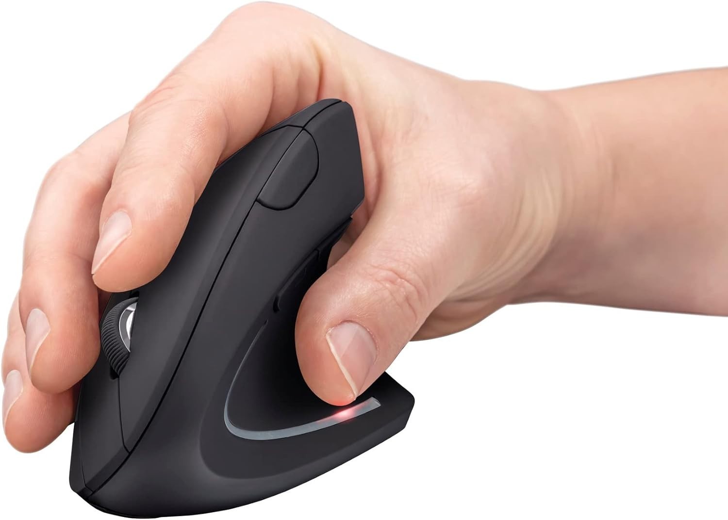 Vertical Wireless Ergonomic Mouse 1600 DPI 6 Button USB Black