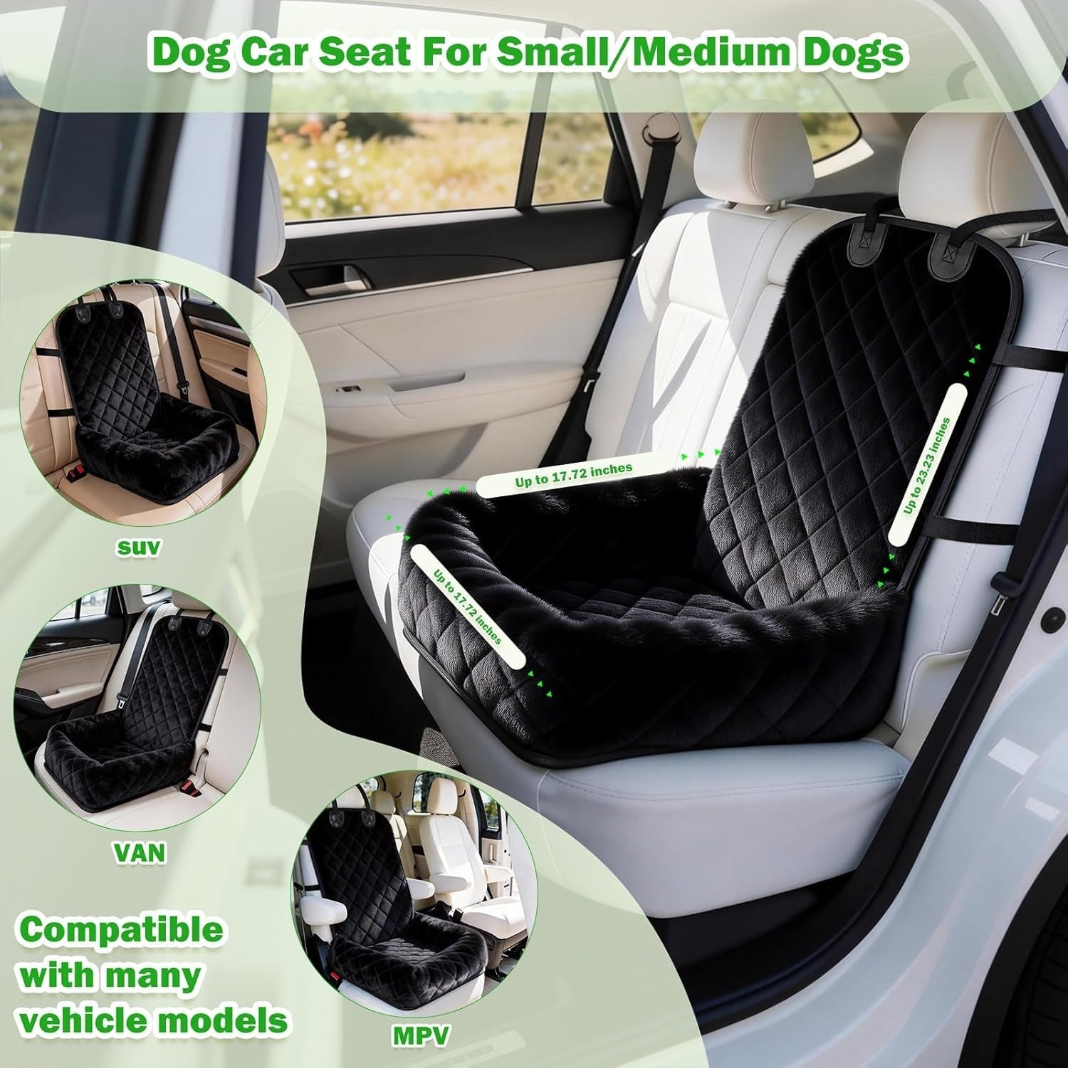 Waterproof Dog Car Booster Seat Pet Travel Bed Safety Leash Non Slip
