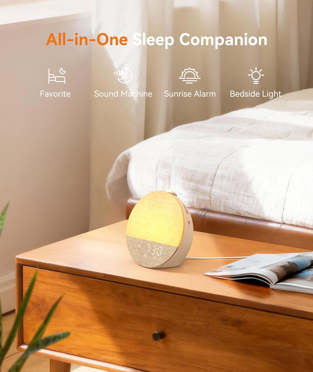 Sunrise Alarm Clock Wake Up Light White Noise 29 Sounds Night Lamp