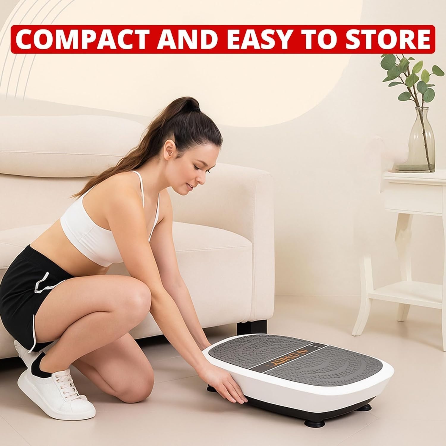 Black White XL 3D Vibration Plate Dual Motor 80 Speeds 150kg Home Gym