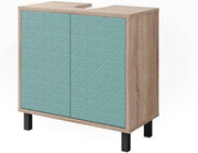 Mint Green Oak Sink Cabinet 56cm Bathroom Vanity Unit with Doors Modern Storage