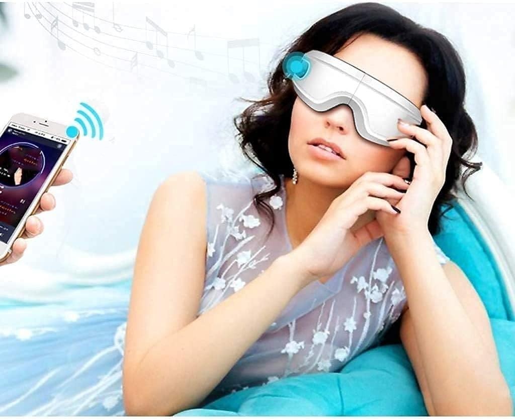 Heated Eye Massager Bluetooth Air Compression Foldable Mask