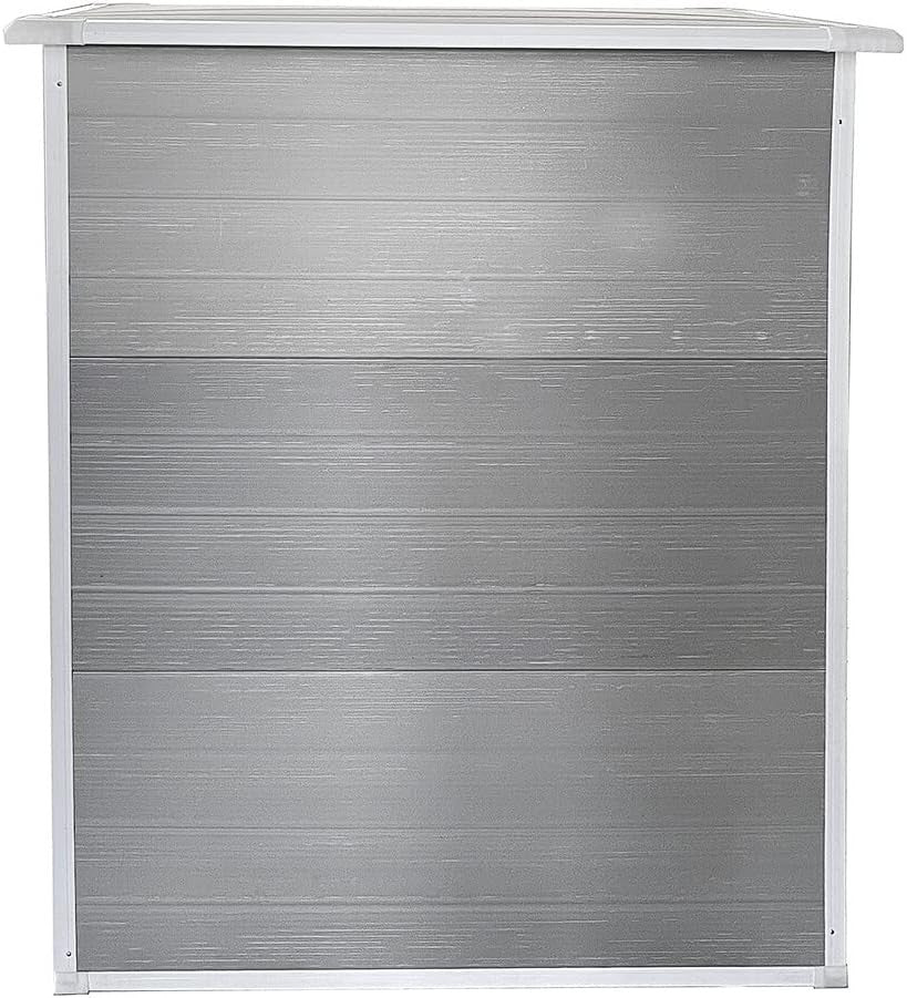 Outdoor Plastic Garden Storage Shed with Floor, Lockable Doors Weatherproof 92cm