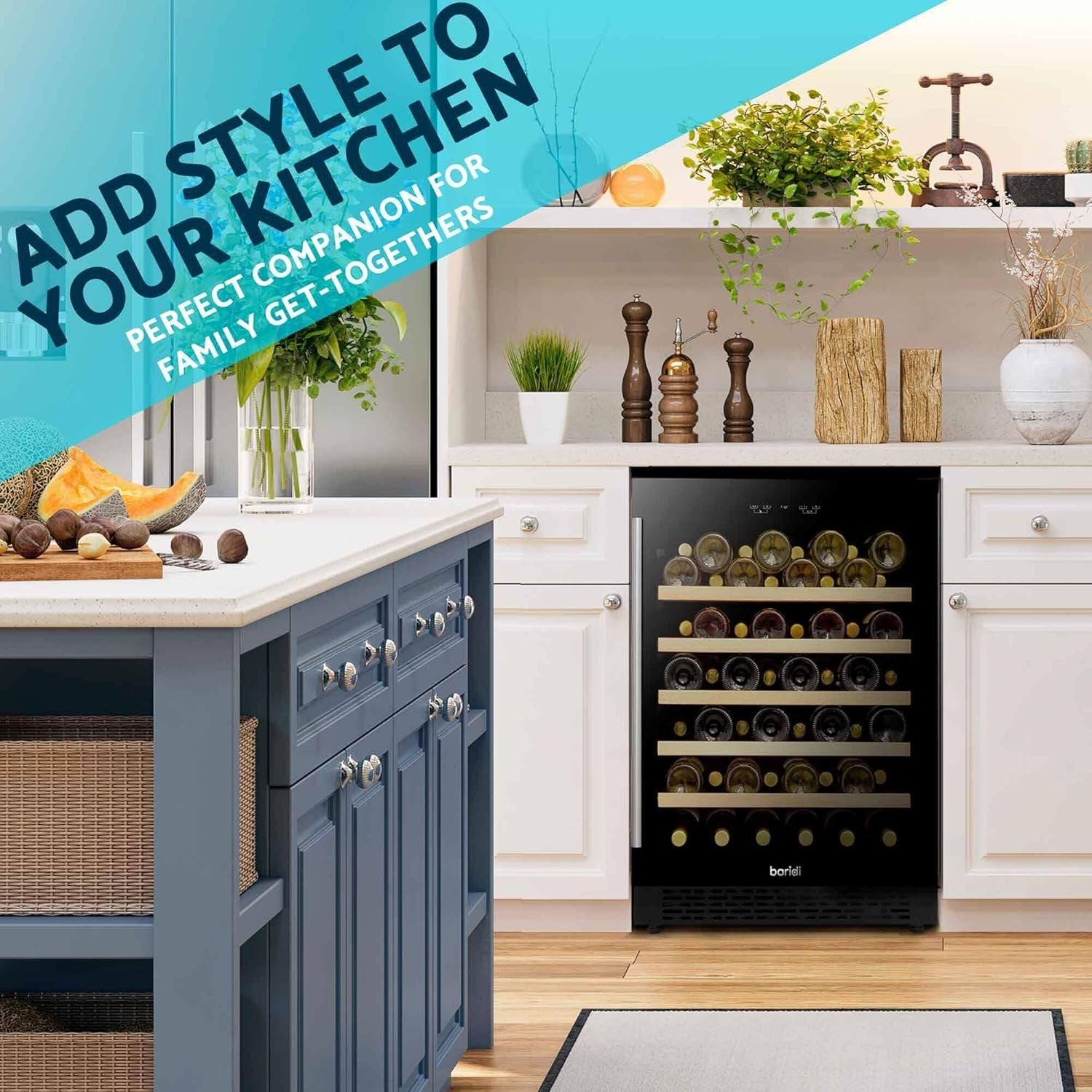 54 Bottle Wine Cooler Fridge Digital Touch Control Large Capacity Freestanding