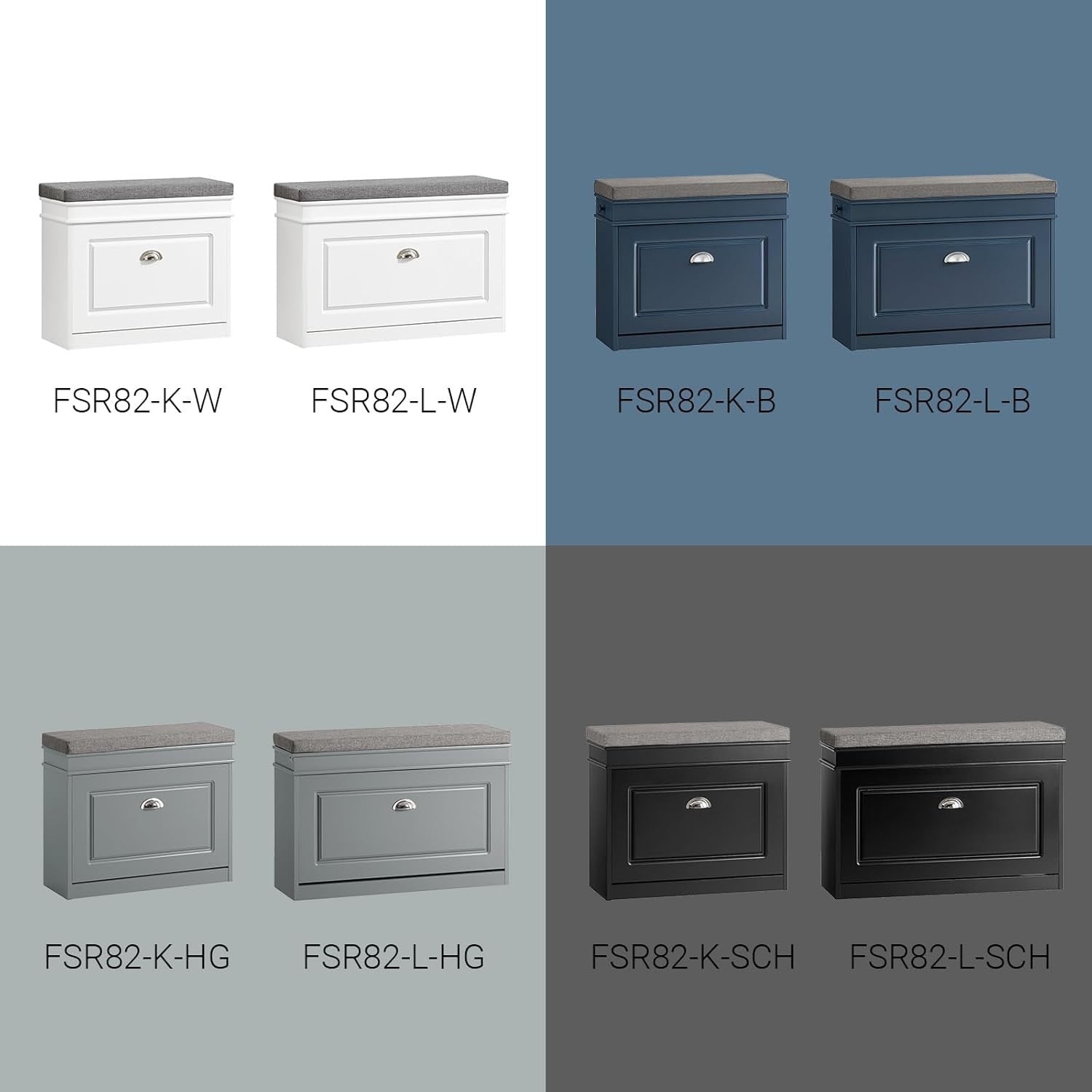 Compact White Shoe Storage Bench with Flip Drawer & Cushion, 150kg Load