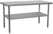 Stainless Steel Workbench 1.5m Adjustable Shelf 145kg Capacity Heavy Duty
