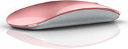 Rose Gold Ultra Slim Bluetooth Mouse Silent Triple Mode USB C Rechargeable