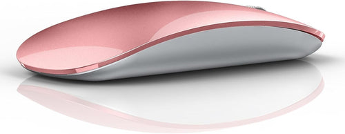 Rose Gold Ultra Slim Bluetooth Mouse Silent Triple Mode USB C Rechargeable