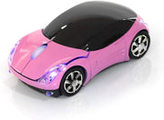 Kids Wireless Car Mouse 2.4G Bluetooth 1600 DPI Pink Laptop