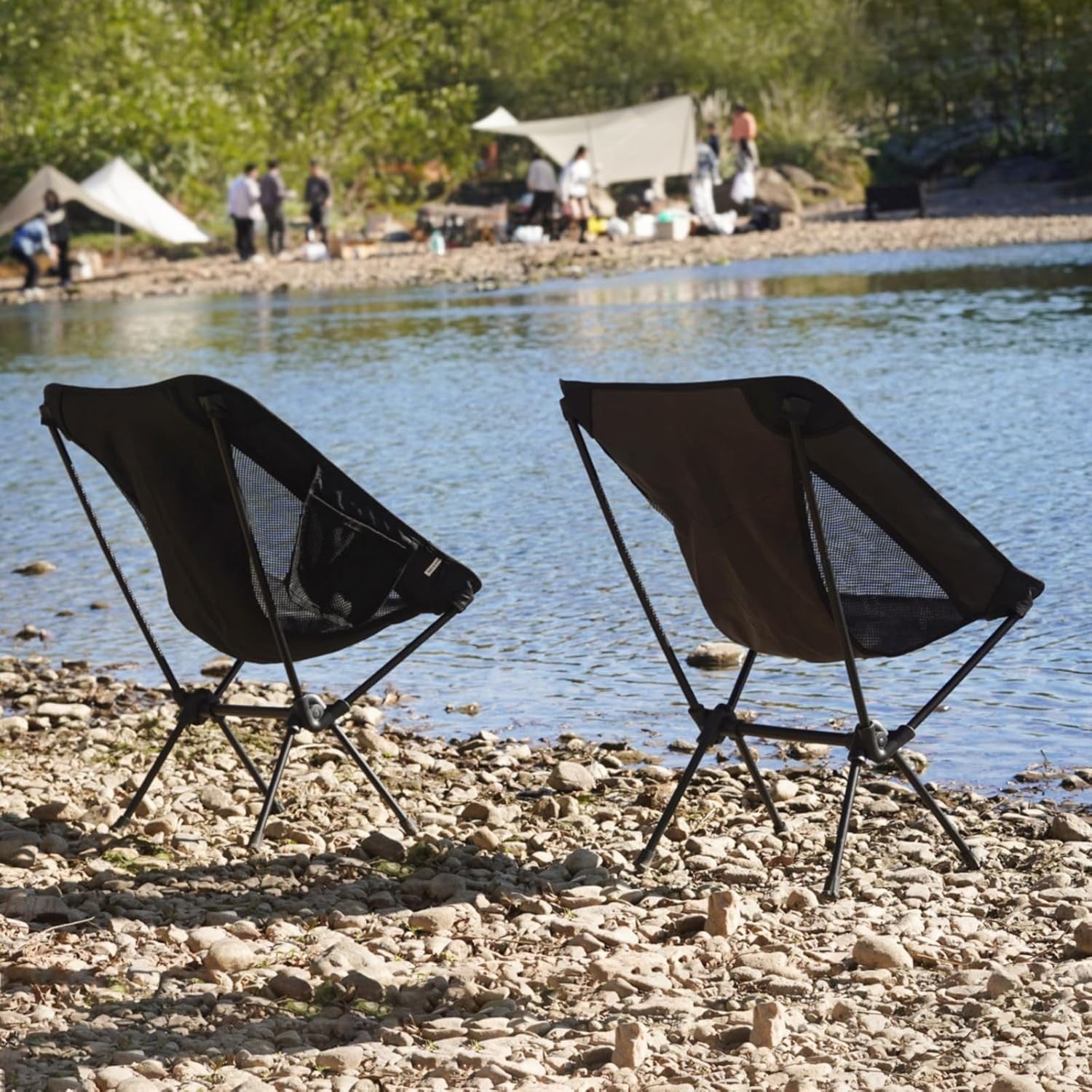 Ultralight Folding Camping Chairs 2-Pack with Carry Bag, Compact & Portable