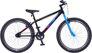26" Adult Single Speed Mountain Bike - Durable Steel Frame, Flat Pedals, Black