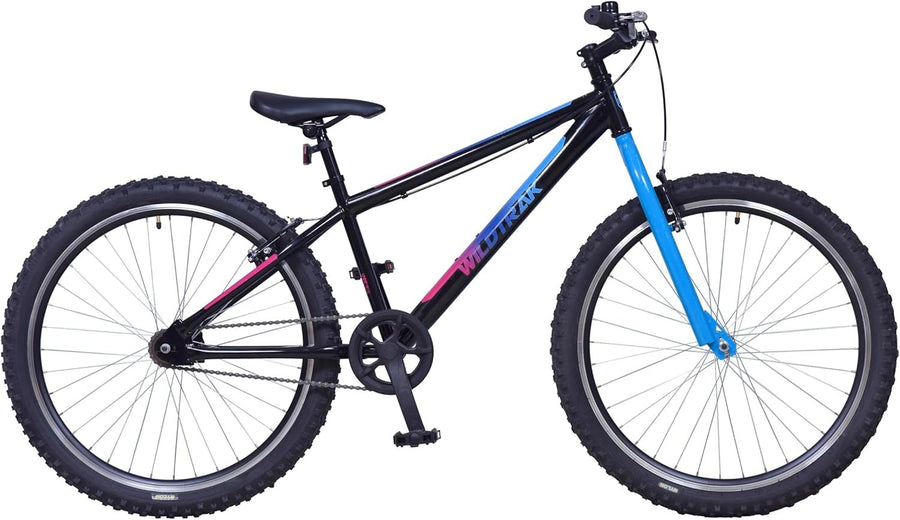 26" Adult Single Speed Mountain Bike - Durable Steel Frame, Flat Pedals, Black