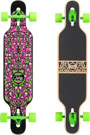39" Longboard Skateboard Maple Deck Drop Through Cruiser for Beginners