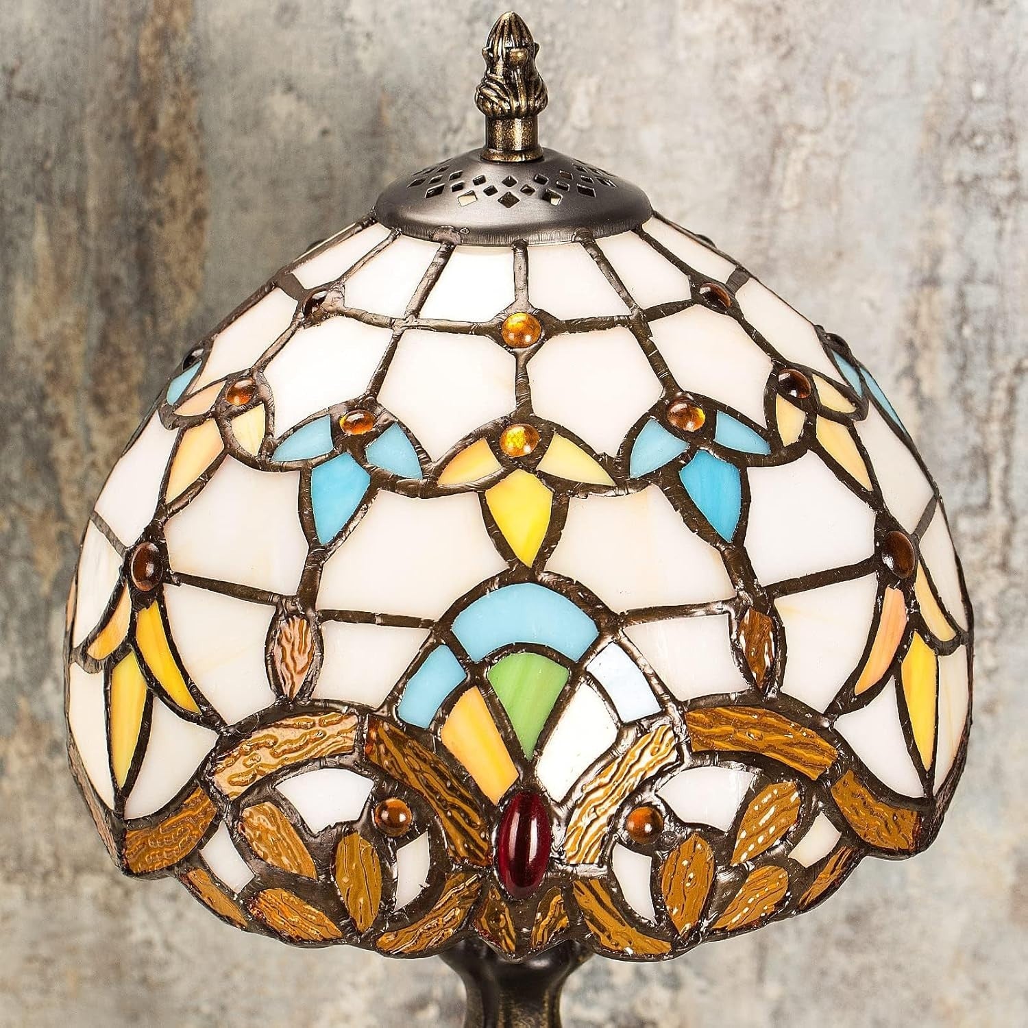 Elegant Stained Glass Table Lamp Vintage Style Desk & Bedside Light