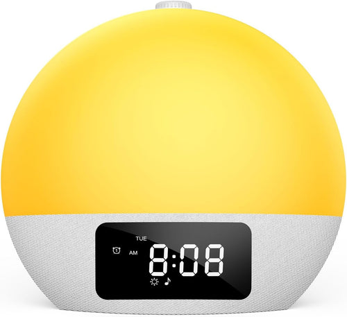 Sunrise Wake Up Light Alarm Clock White Noise Night Lamp Dual Alarm