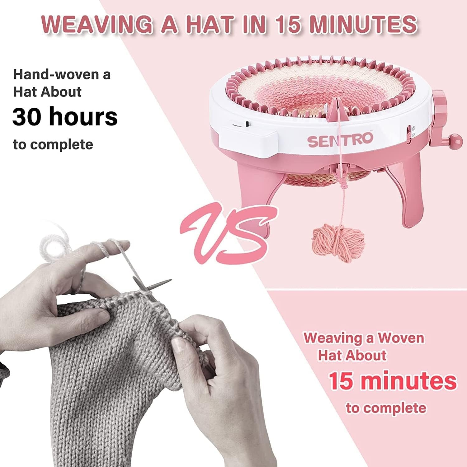 48 Needle Knitting Machine Circular Loom Dual Mode with Row Counter