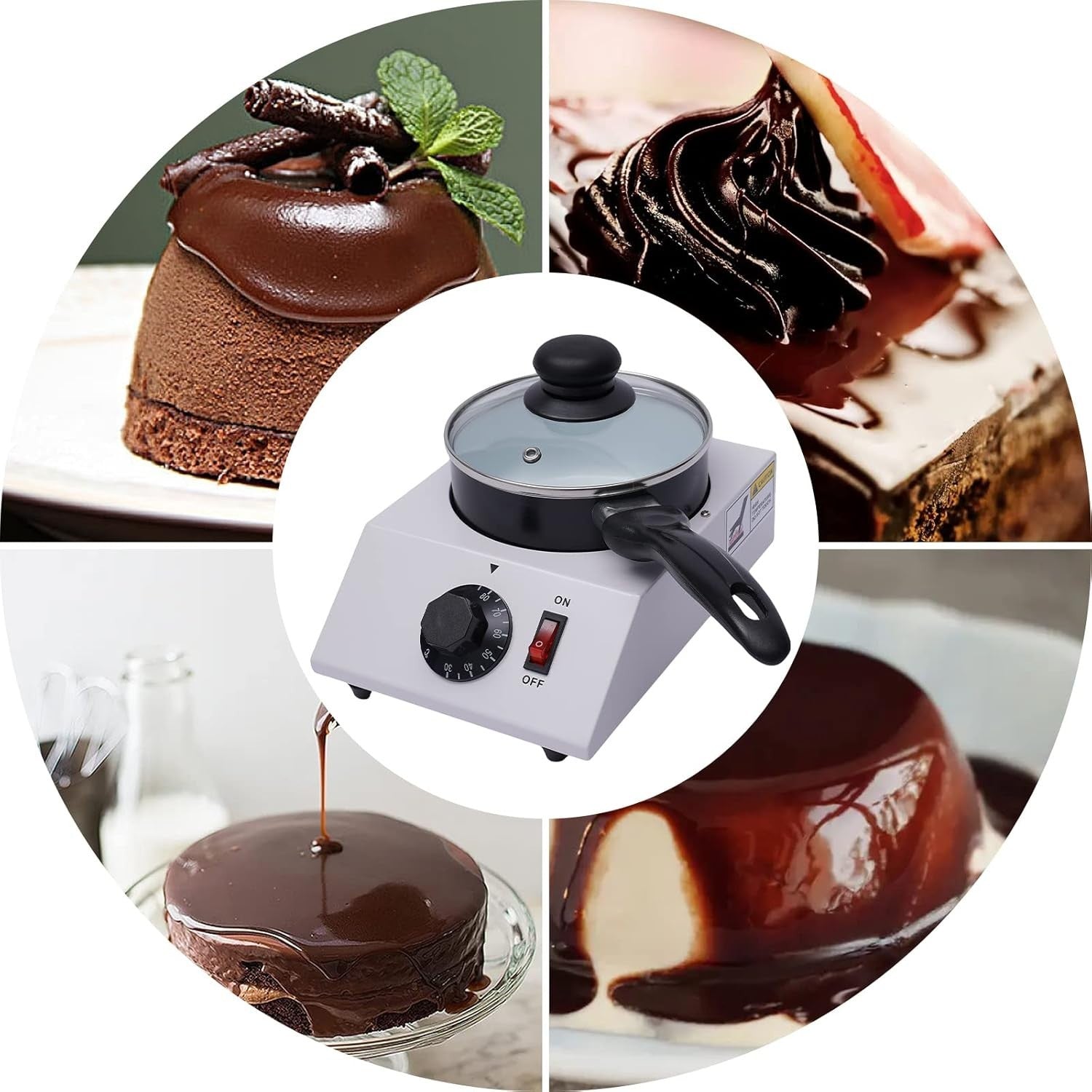 1KG Chocolate Melting Machine Electric Tempering Fondue Maker 220V