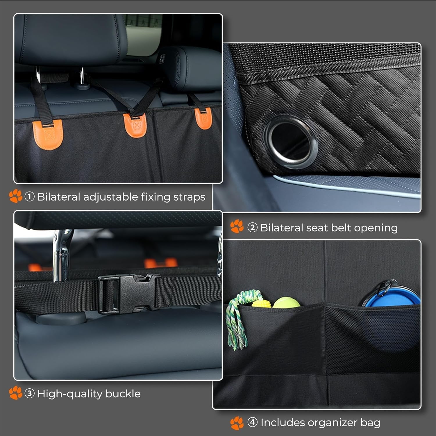 Large Dog Car Seat Extender Waterproof Backseat Travel Bed Foldable