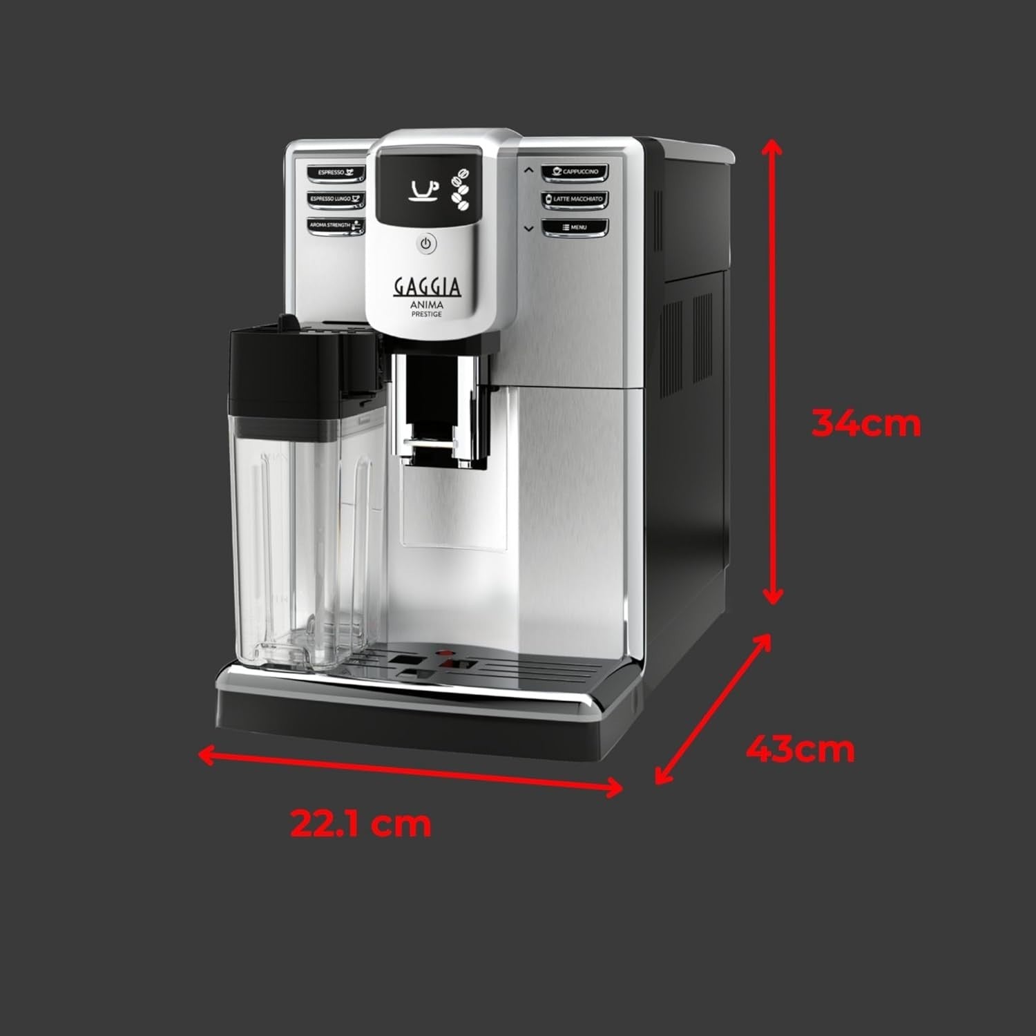 Automatic Bean-to-Cup Coffee Machine 1.7L Milk Frother 1850W Silver