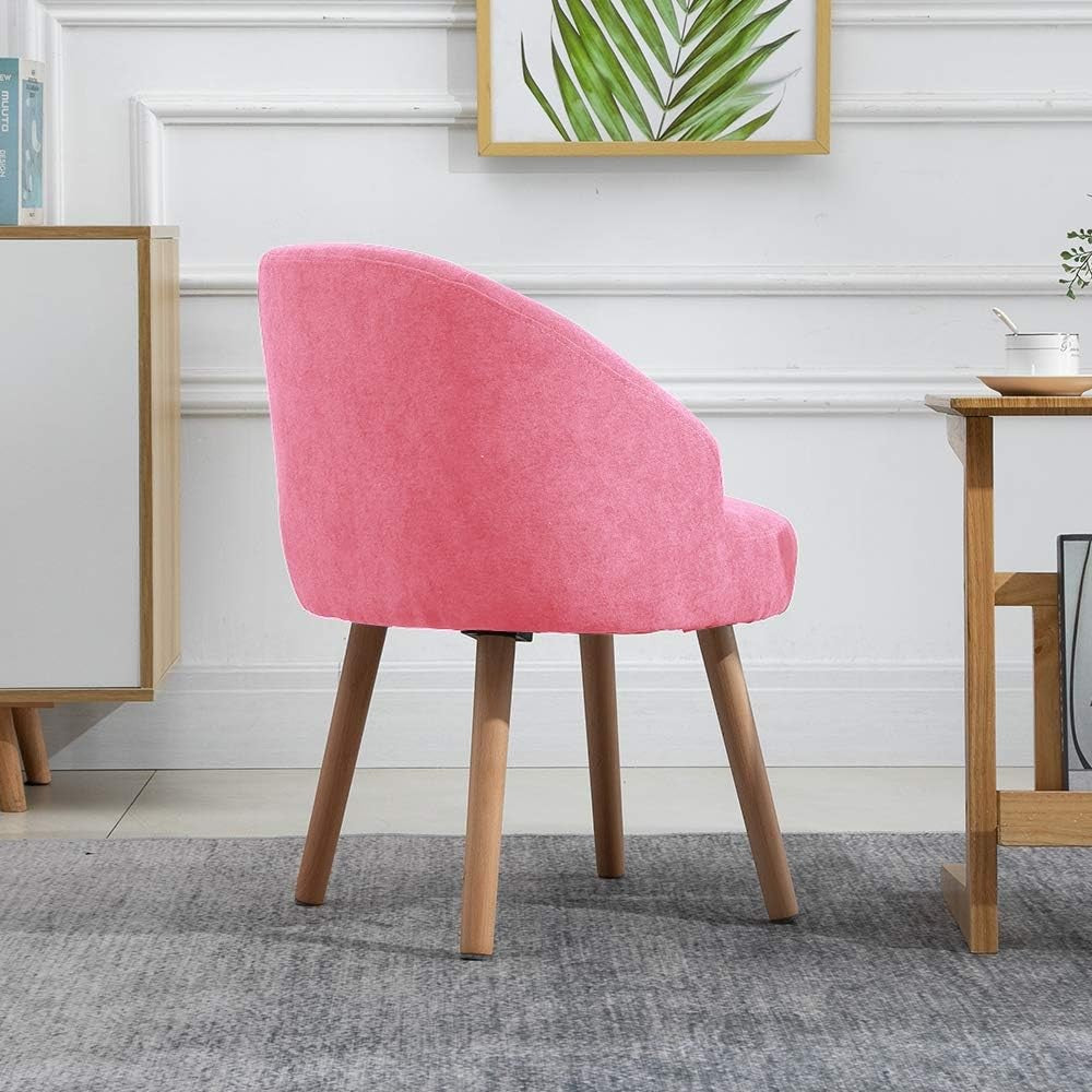 Linen Tub Chairs Set of 2 Lounge Armchairs Small Space Pink