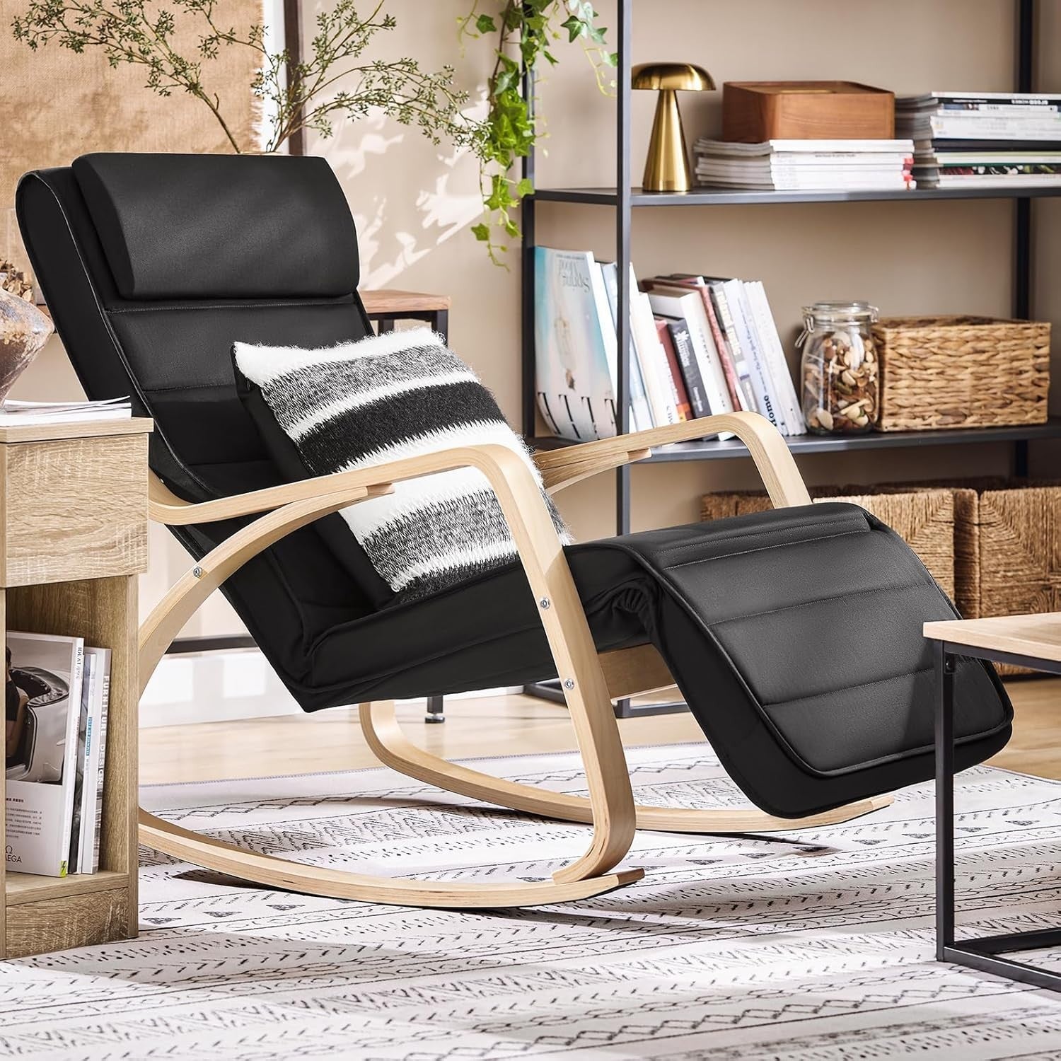 Recliner Rocking Lounge Chair w/ Cushion & Footrest – Modern, Comfy, Adjustable