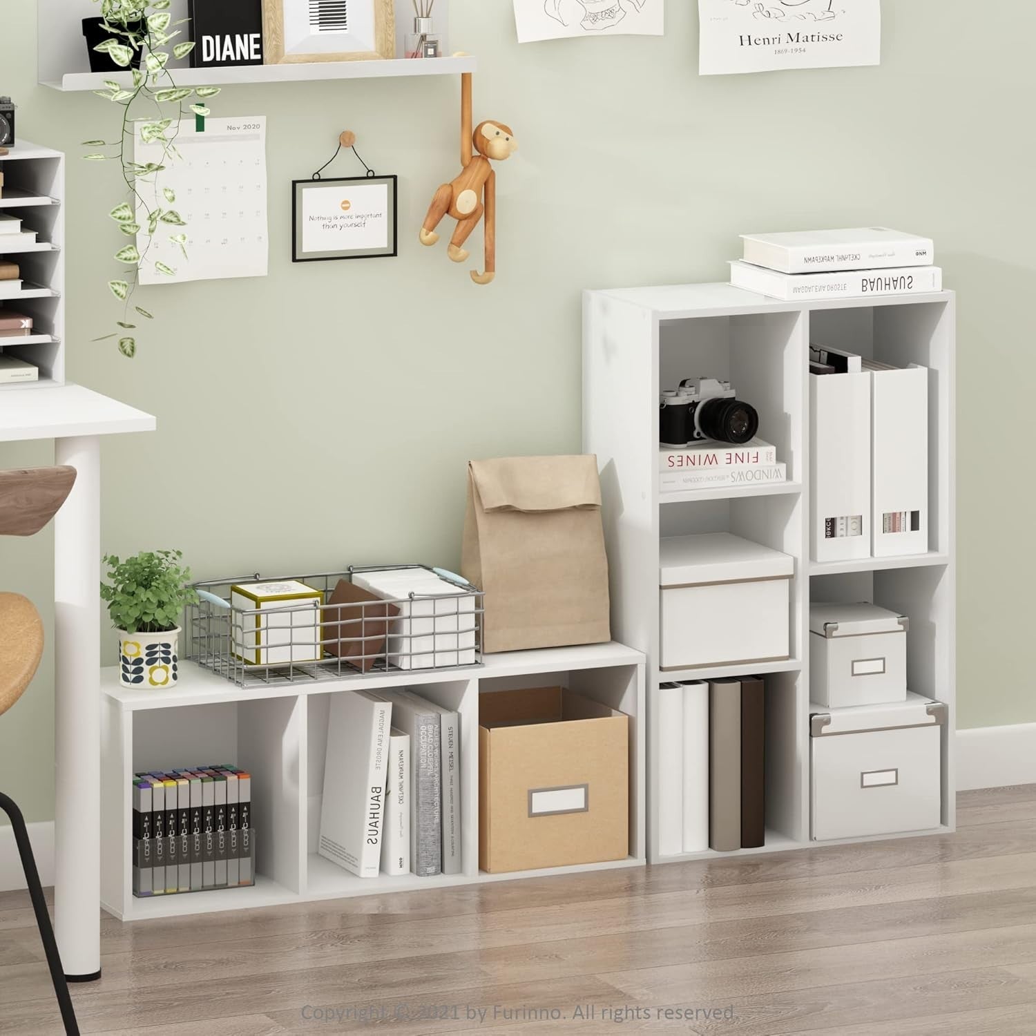 5 Cube No Tool Bookcase Storage Open Shelf Compact Design Organizer White