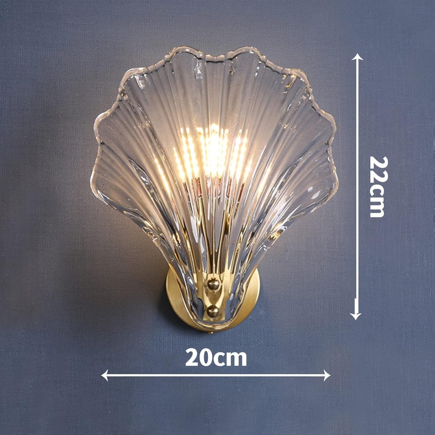 Modern Shell Glass Wall Sconce Light, Elegant LED Lamp for Bedroom Bath